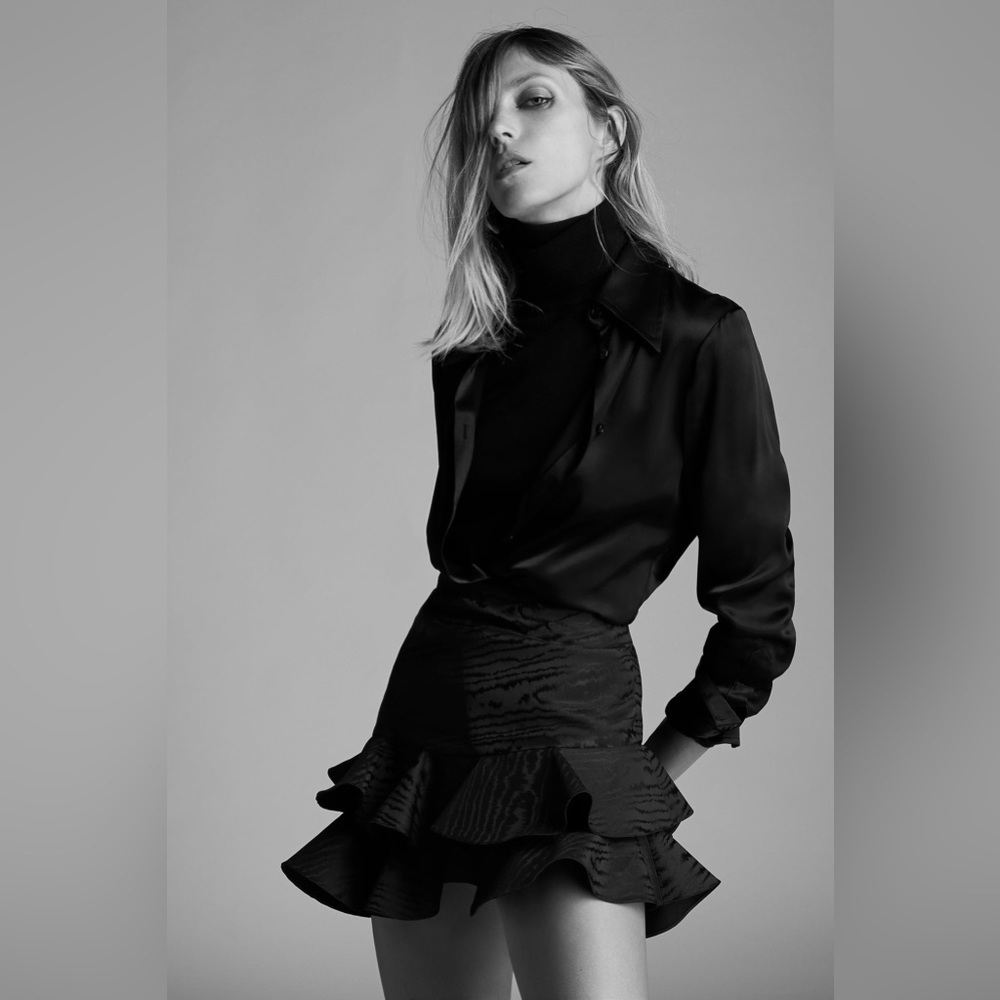 Zara asymmetrical black ruffle skirt 8541/560/800
